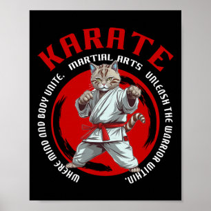 Affiche Karate Cat Warrior Martial Art Karate Cat Pour Enf
