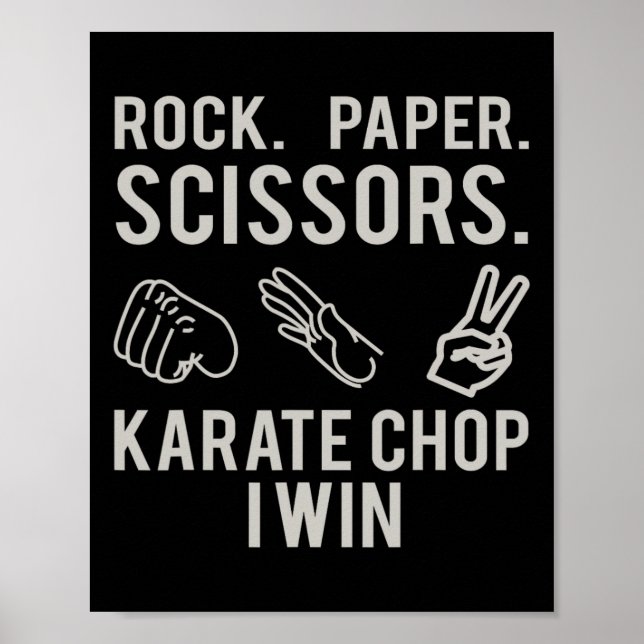 Affiche Karate Chop Win Rock Paper Scissors Shirt  (Devant)