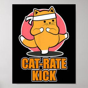 Affiche Karate Conception Chat Pour Les Ventilateurs De Sp