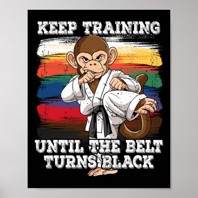 Affiche Karate Continuer L'Entraînement Jusqu'À Ce Que La  (Devant)