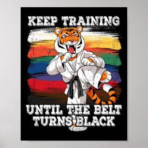 Affiche Karate Continuer L'Entraînement Jusqu'À Ce Que La