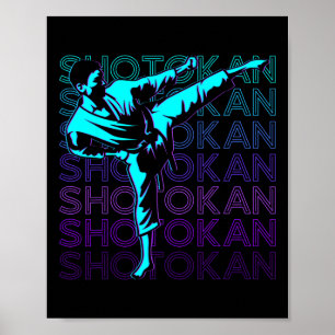 Affiche Karaté de Shotokan Japonais Arts Martiaux Retro