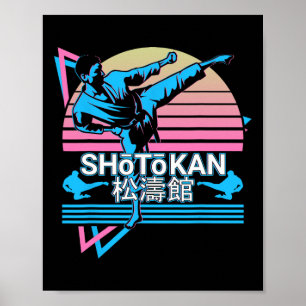 Affiche Karaté de Shotokan Japonais Arts Martiaux Retro 1