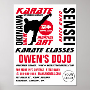 Affiche Karate Design, Karate Class Publicité