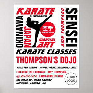 Affiche Karate Design, Karate Class Publicité