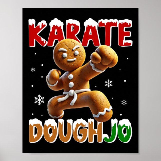 Affiche Karate Doughjo Funny Martial Arts Punch Gingerbrea (Devant)