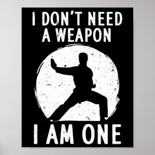 Affiche Karaté Drôle Hommes Femmes Karate Ceinture Noire M