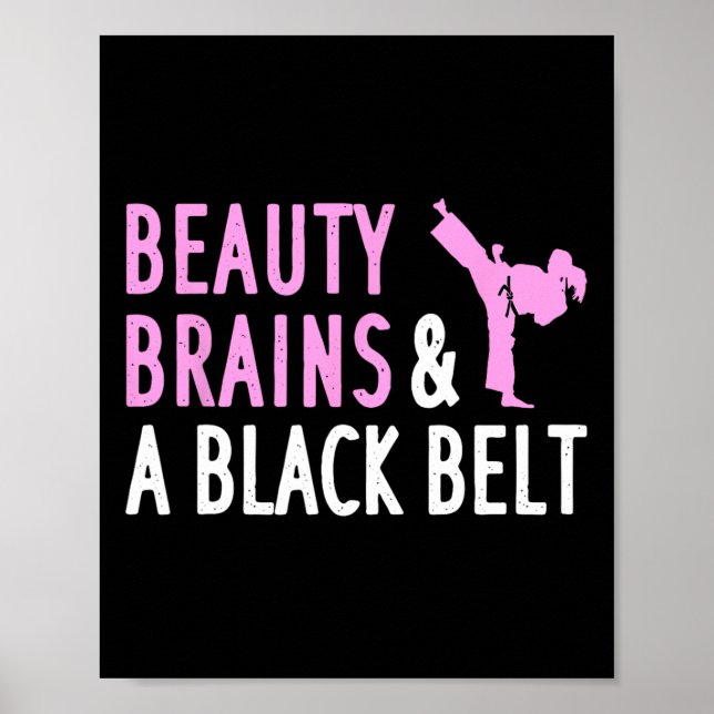 Affiche Karate Drôle Pour Femmes Fille Taekwondo Arts Mart (Devant)