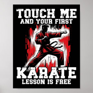 Affiche Karate Drôle Pour Hommes Judo Touchez-Moi Premier 