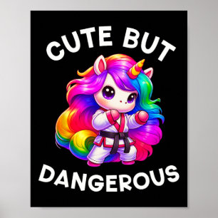 Affiche Karate drôle Unicorn mignonne mais dangereux Karat
