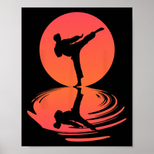 Affiche Karate Et Kung Fu Silhouette Shotokan Cadeau Marti