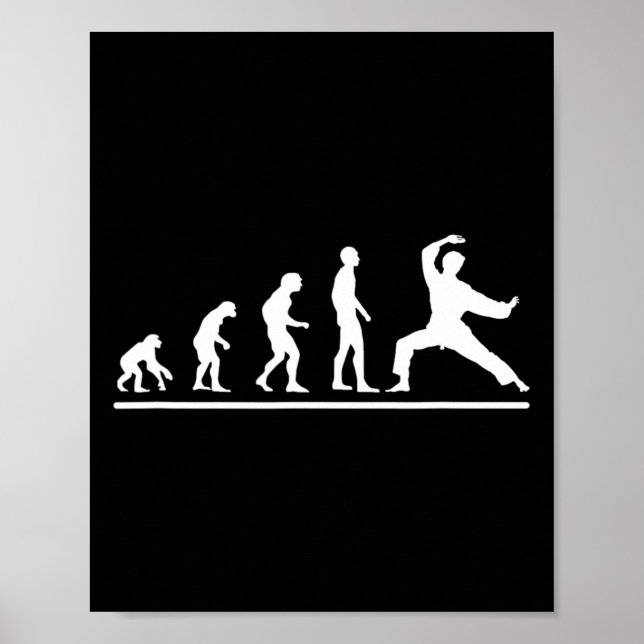 Affiche Karate Evolution Karate Chop Men Funny Karateka  (Devant)