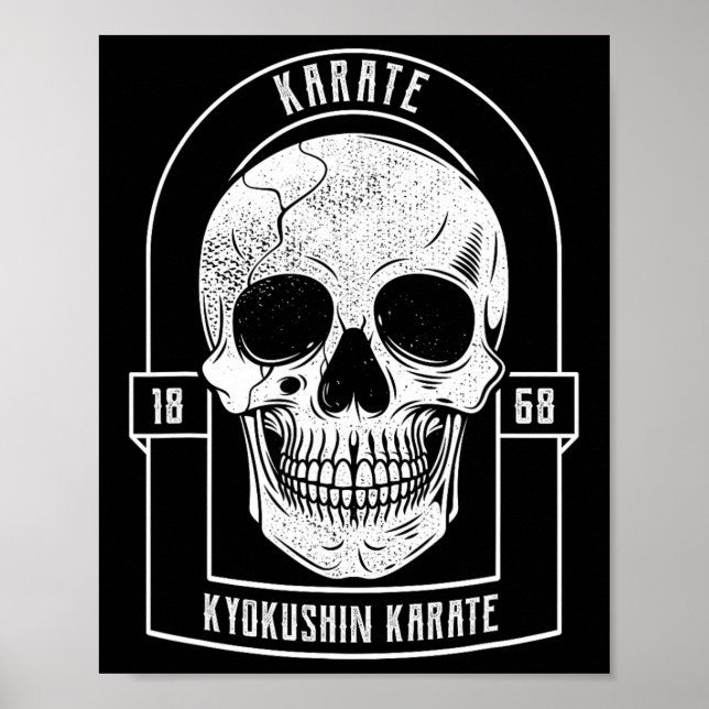 Affiche Karate Fighter Skeleton Japan Martial Arts  (Devant)