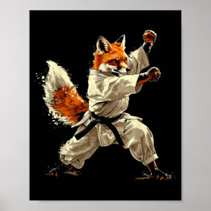 Affiche Karate Fox Animal MMA Taekwondo Arts Martiaux