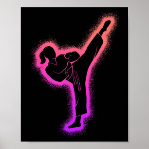 Affiche Karate Girl Arts Martiaux Enfants Femmes Filles Ta