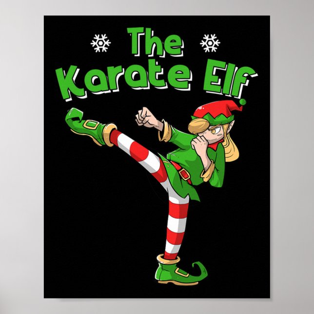 Affiche Karate Girl Elf Martial Arts Christmas  (Devant)