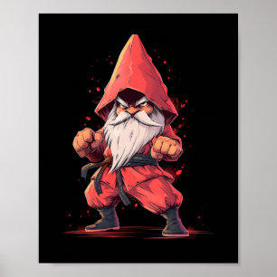 Affiche Karate Gnome Taekwondo Martial Arts Fighter