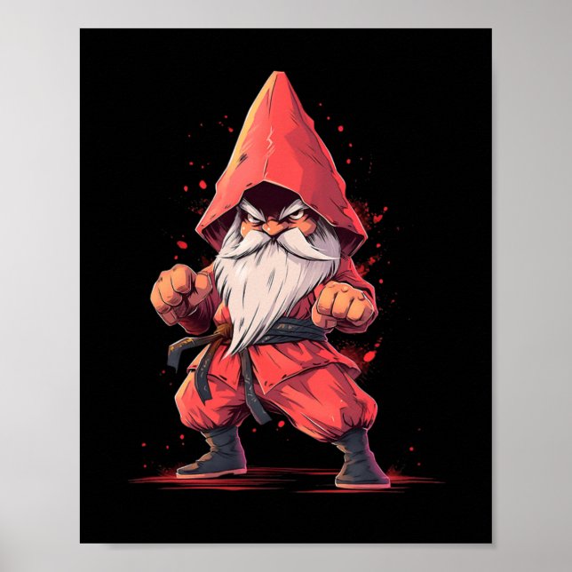 Affiche Karate Gnome Taekwondo Martial Arts Fighter (Devant)