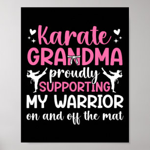 Affiche Karate Grandma Soutenir Mon Guerrier Karate Grand