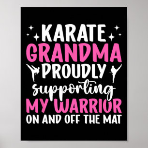 Affiche Karate Grandma Soutenir Mon Guerrier Karate Grand