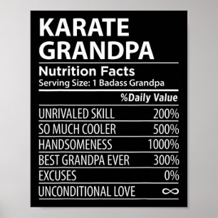 Affiche Karate Grandpa Nutrition Fiches Funny Karate Grand