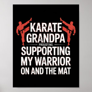 Affiche Karate Grandpa Soutenir Mon Guerrier Karate Grandf