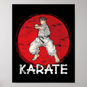 Affiche Karate Grunge Concevoir Un Homme En Style Anime Fa