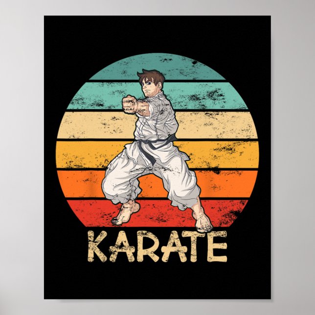 Affiche Karate Grunge Design Karate Fighter fait poinçon d (Devant)