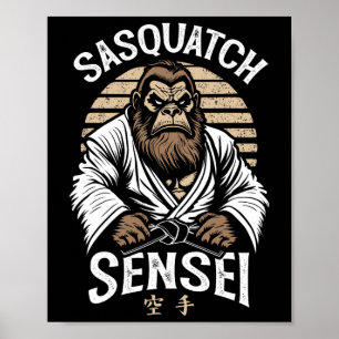 Affiche Karate Guerrier Légende Sasquatch Sensei Bigfoot M