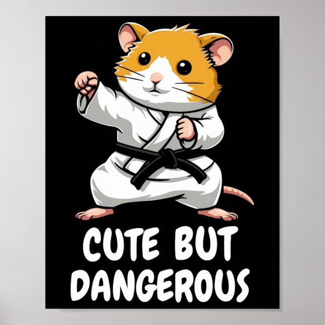 Affiche Karate Hamster Mignonne Mais Dangereux Martial Ar  (Devant)