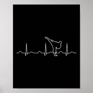 Affiche Karate Hearbeat Shirt Funny Cute Karateka Martial