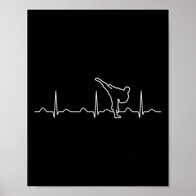 Affiche Karate Hearbeat Shirt Funny Cute Karateka Martial (Devant)