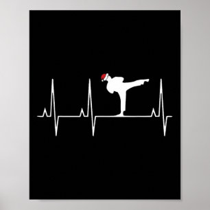Affiche Karate Heart Beat Christmas Pyjama Arts Martiaux M