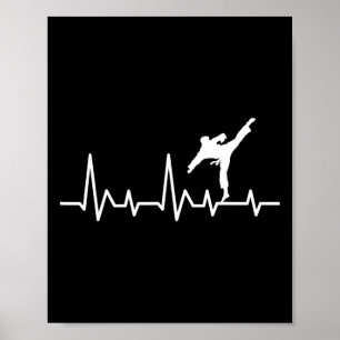 Affiche Karate Heartbeat - entraîneur en arts martiaux Kar