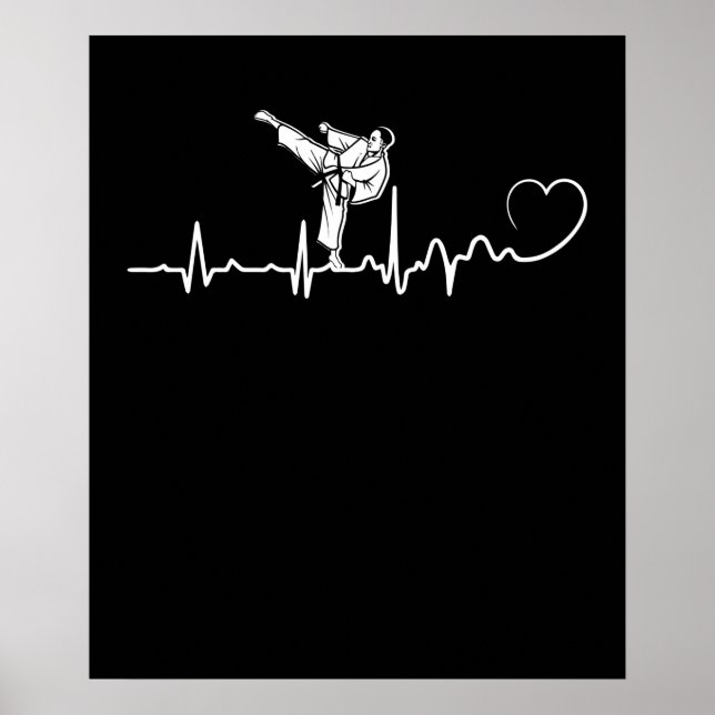 Affiche Karate Heartbeat Gift For Karateka (Devant)