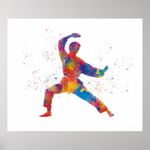 Affiche Karate in watercolor
