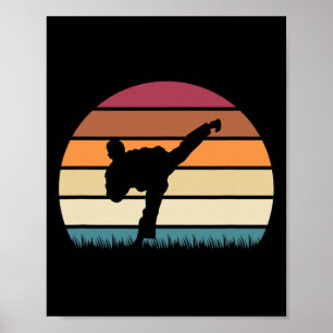 Affiche Karate Jujitsu Martial Arts Retro Boys Hommes