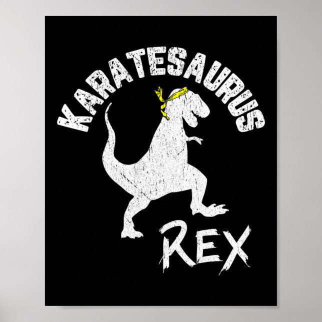 Affiche Karate Karatesaurus Rex Dinosaur Funny Martial Art (Devant)