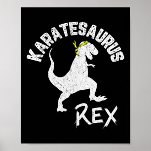 Affiche Karate Karatesaurus Rex Dinosaure Drôle d'Art Mart