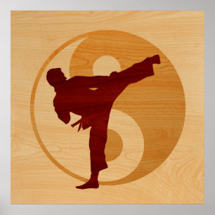 Affiche Karate Kick-Yin Yang.