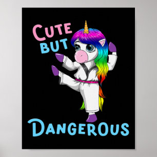 Affiche Karate Licorne Kickboxing Arts Martiaux Jiu Jitsu
