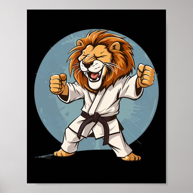 Affiche Karate Lion Kickboxing Taekwondo Jiu-jitsu Mixed m (Devant)