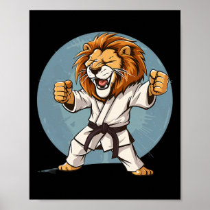 Affiche Karaté Lion Kickboxing Taekwondo Jiu-jitsu Mma Mar