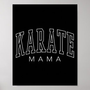 Affiche Karate Mama Femmes Preppy Karate Maman