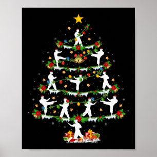 Affiche Karate Martial Art Lover Xmas Lighting Karate Chri