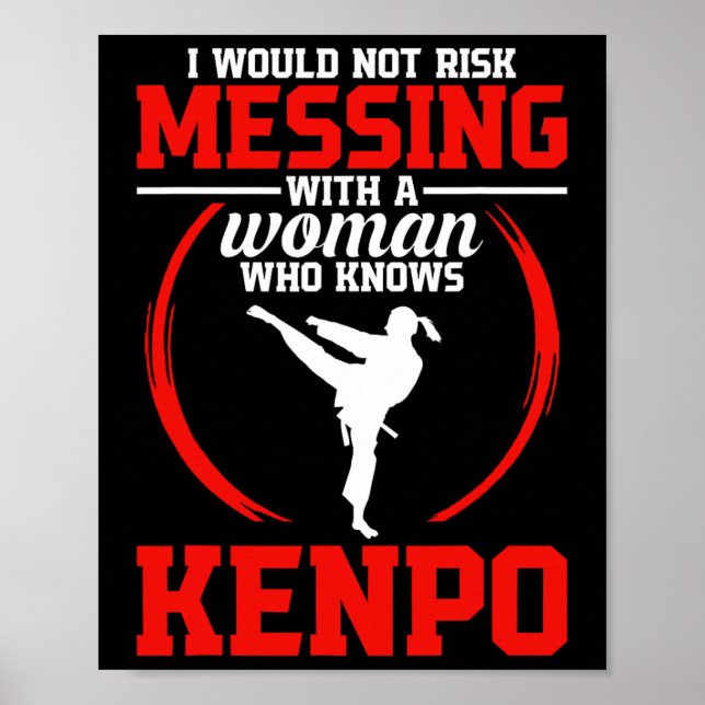 Affiche Karate Martial Arts Pas Risque Kenpo School Fighte (Devant)