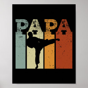 Affiche Karate Martial Arts Vintage Papa Retro Art