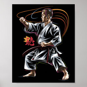 Affiche Karate Master En Action Pour Les Fans D'Arts Marti