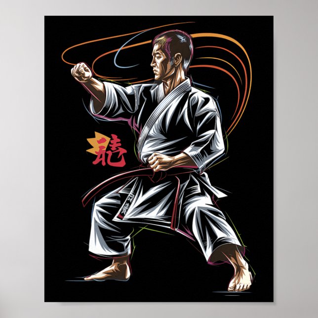 Affiche Karate Master En Action Pour Les Fans D'Arts Marti (Devant)