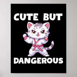 Affiche Karate Mignonne Mais Dangereuse Taekwondo Kitty Ca